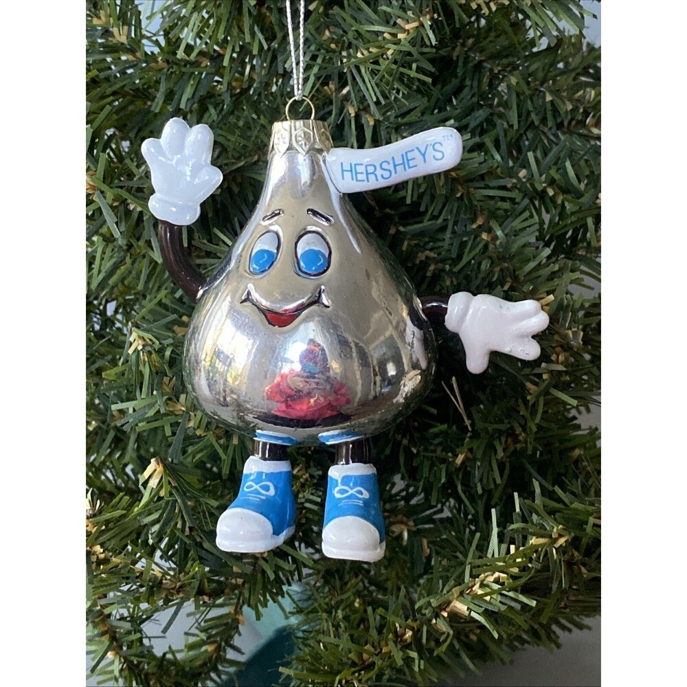 Hershey's Kiss Christmas Ornament Anthropomorphic Waving Candy Smiling